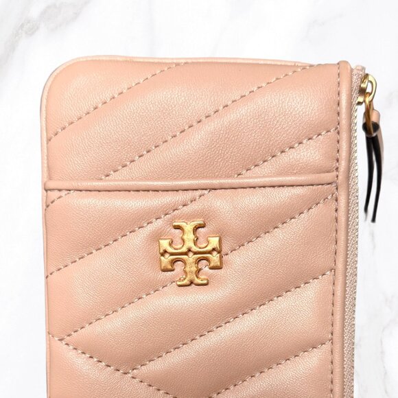 NWOT Tory Burch Dusty Rose Gold Kira Chevron Phone Wallet - Picture 3 of 4